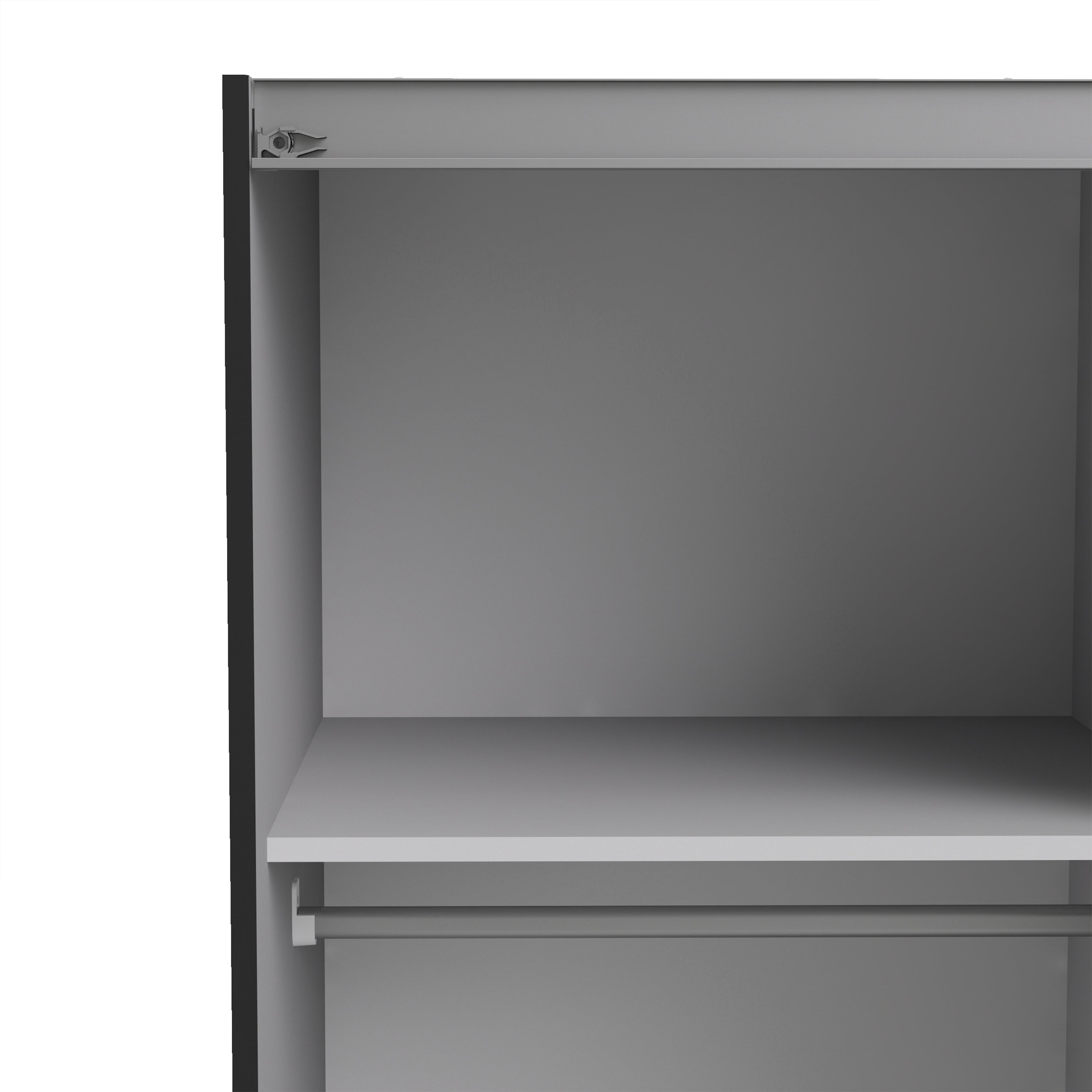 Verona Sliding Wardrobe 120cm Matt Black + Matt Black Door 2or5 Shelves - FURNITURE CURLS