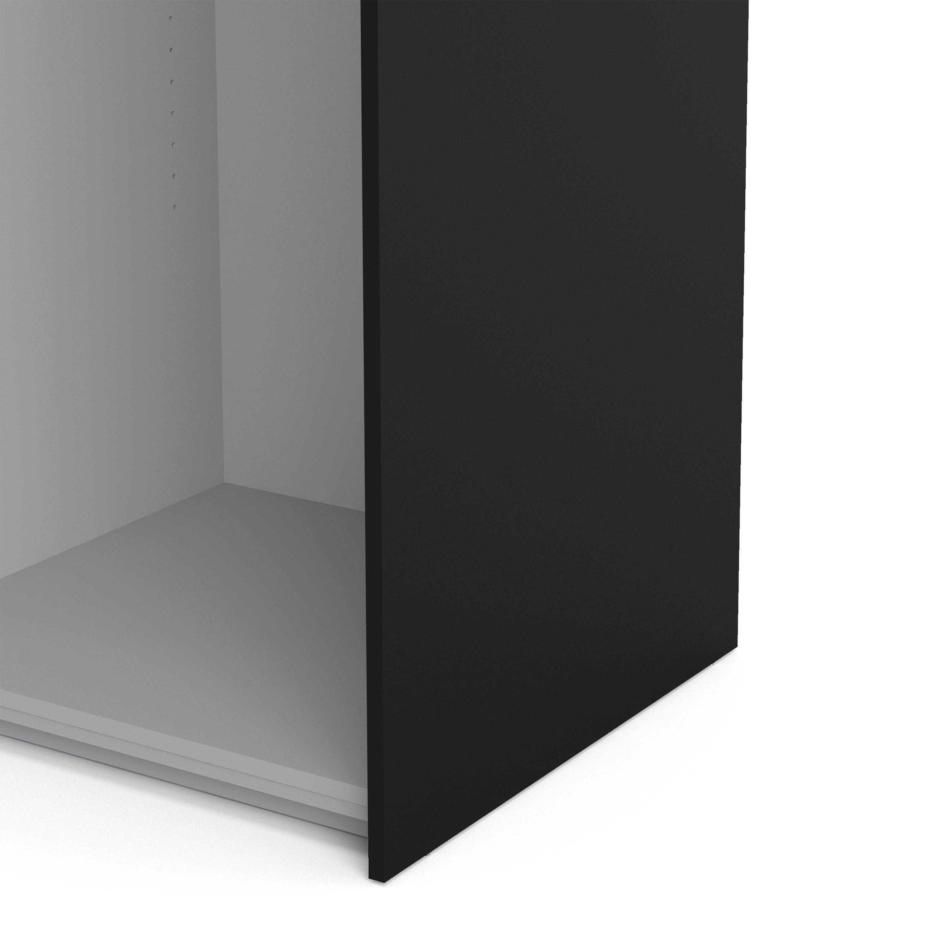 Verona Sliding Wardrobe 120cm Matt Black + Matt Black Door 2or5 Shelves - FURNITURE CURLS