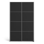 Verona Sliding Wardrobe 120cm Matt Black + Matt Black Door 2or5 Shelves - FURNITURE CURLS