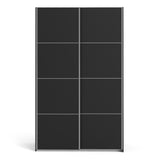 Verona Sliding Wardrobe 120cm Matt Black + Matt Black Door 2or5 Shelves - FURNITURE CURLS
