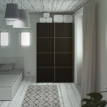 Verona Sliding Wardrobe 120cm Matt Black + Matt Black Door 2or5 Shelves - FURNITURE CURLS