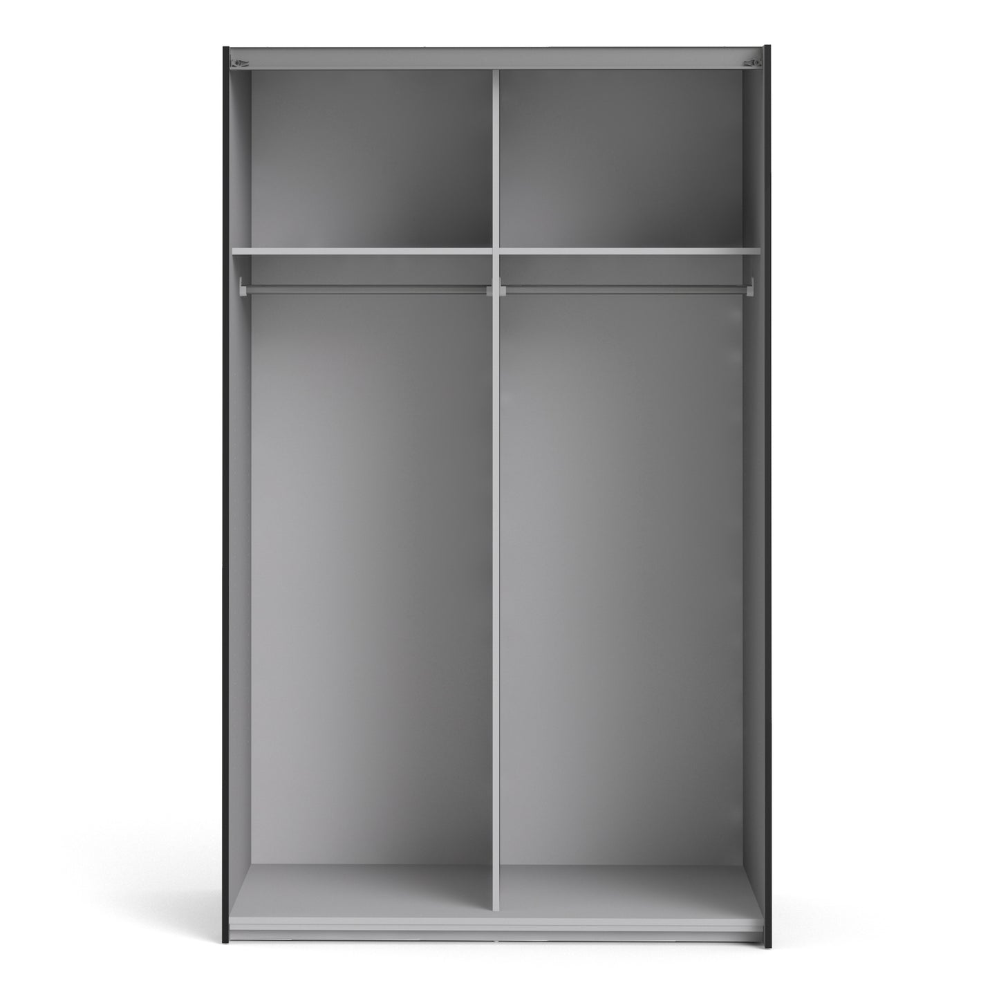 Verona Sliding Wardrobe 120cm Matt Black + Matt Black Door 2or5 Shelves - FURNITURE CURLS