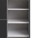 Verona Sliding Wardrobe 120cm Matt Black + Matt Black Door 2or5 Shelves - FURNITURE CURLS