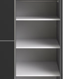 Verona Sliding Wardrobe 120cm Matt Black + Matt Black Door 2or5 Shelves - FURNITURE CURLS