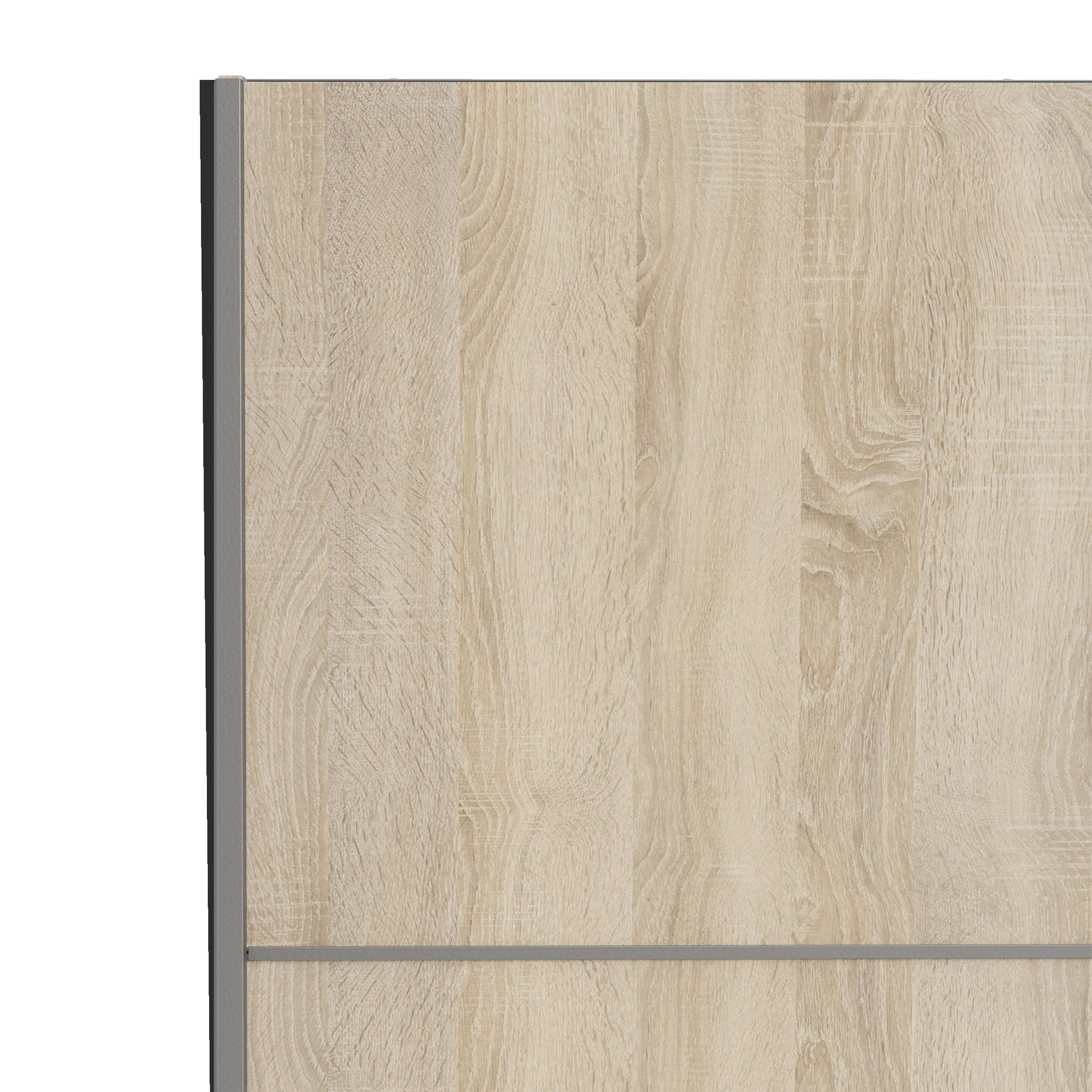 Verona Sliding Wardrobe 120cm In Matt Black + Oak Doors 2or5 Shelves - FURNITURE CURLS