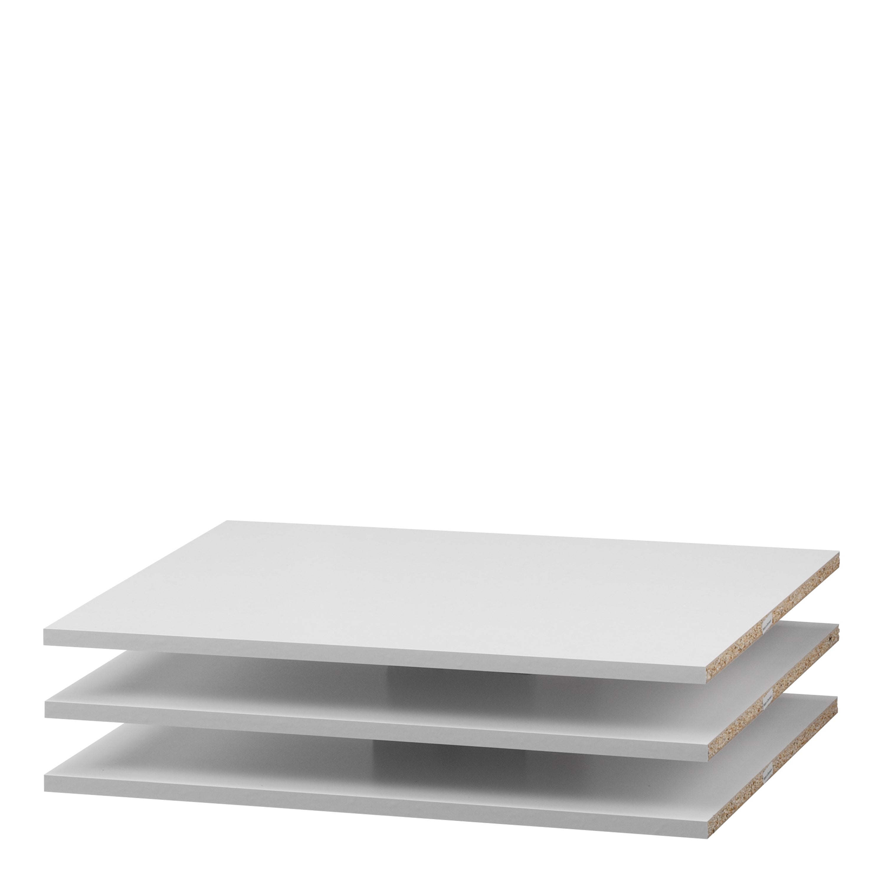 Verona Set Of 3 Shelves -narrow (For 120cm Wardrobe) White Finish - FURNITURE CURLS