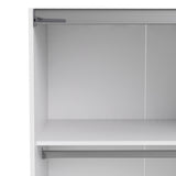 Verona Sliding Wardrobe 180cm White with (White +Mirror) Doors 2or5 Shelves - FURNITURE CURLS