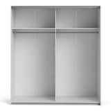 Verona Sliding Wardrobe 180cm White with (White +Mirror) Doors 2or5 Shelves - FURNITURE CURLS
