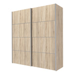 Verona Sliding Wardrobe 180cm Oak with Oak Doors 2or5 Shelves - FURNITURE CURLS