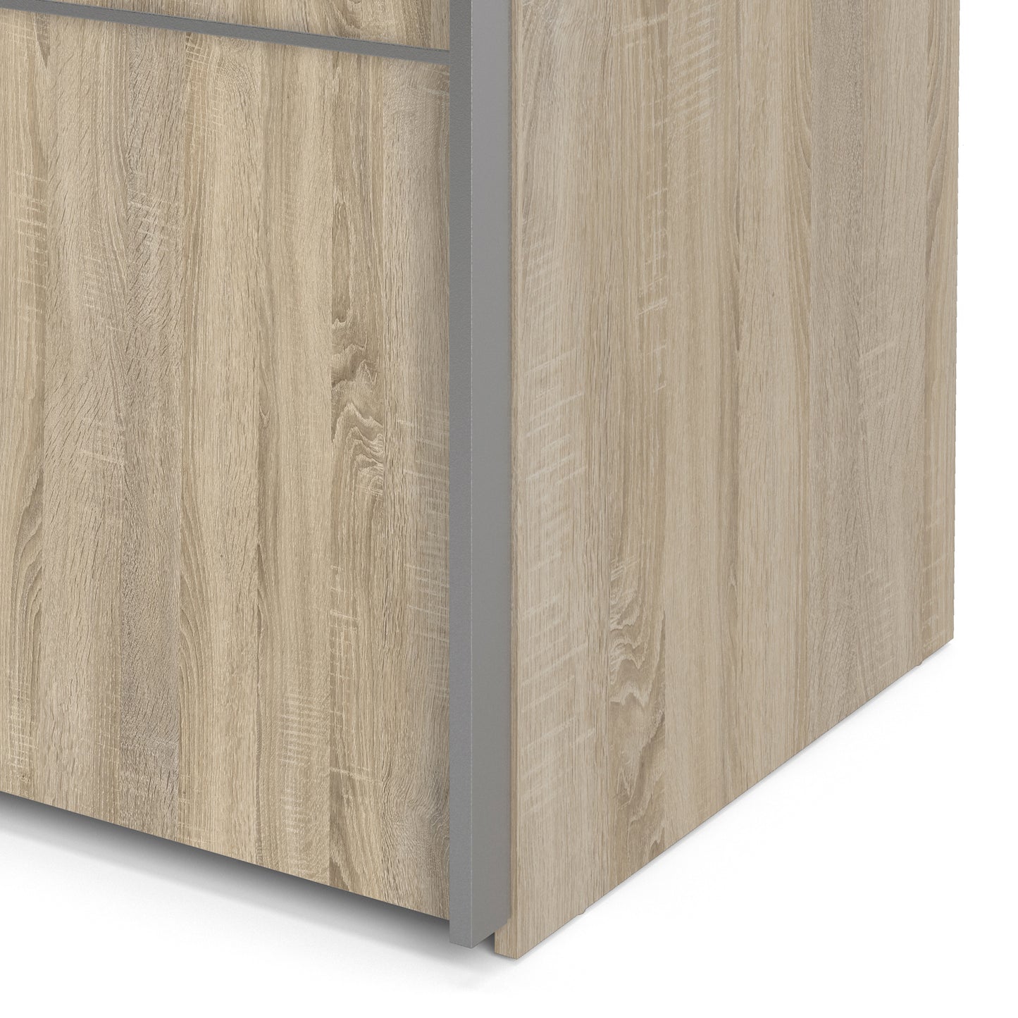 Verona Sliding Wardrobe 180cm Oak with Oak Doors 2or5 Shelves - FURNITURE CURLS