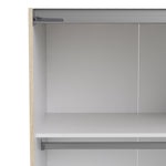Verona Sliding Wardrobe 180cm Oak with Oak Doors 2or5 Shelves - FURNITURE CURLS