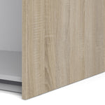 Verona Sliding Wardrobe 180cm Oak with Oak Doors 2or5 Shelves - FURNITURE CURLS