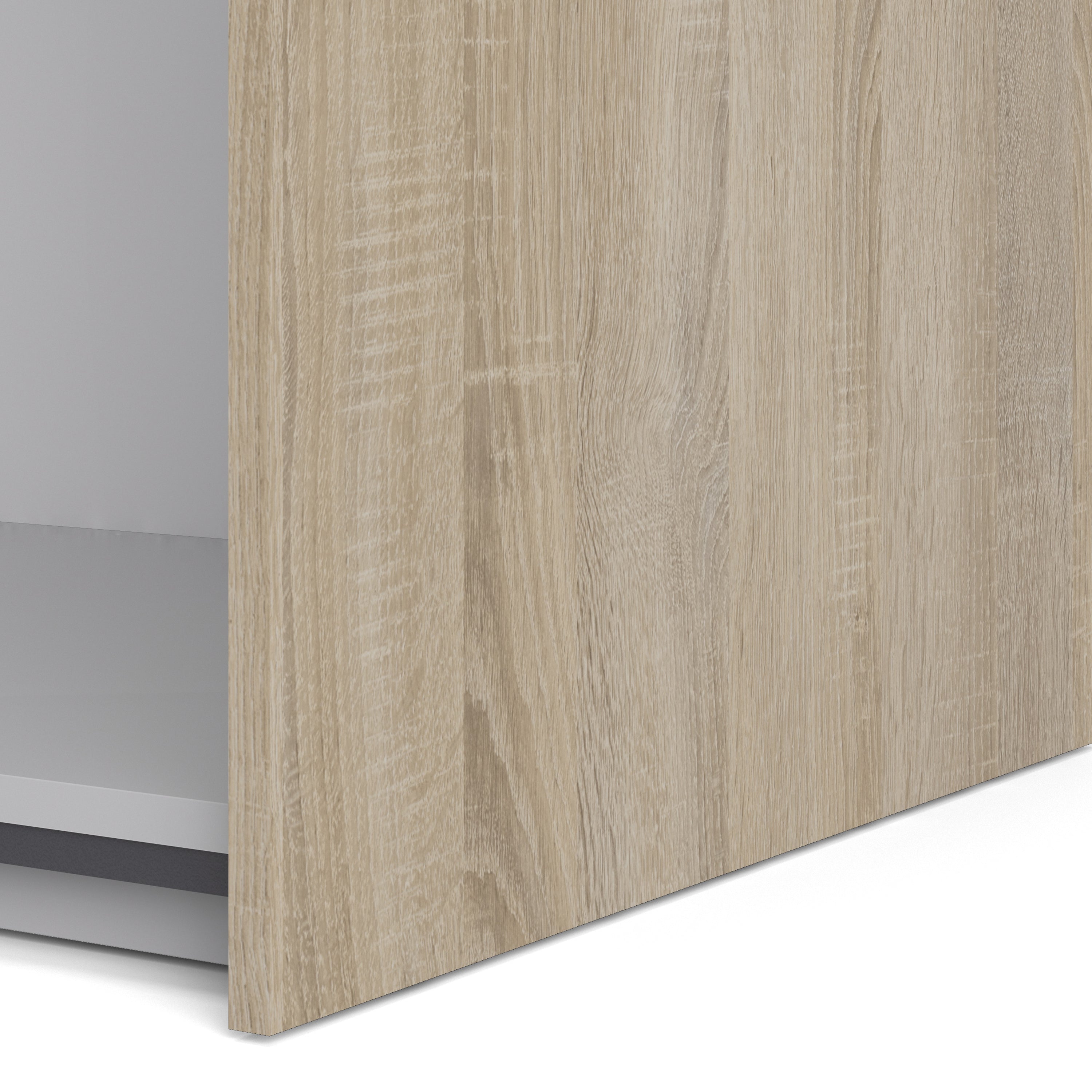 Verona Sliding Wardrobe 180cm Oak with Oak Doors 2or5 Shelves - FURNITURE CURLS