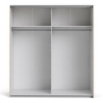 Verona Sliding Wardrobe 180cm Oak with Oak Doors 2or5 Shelves - FURNITURE CURLS