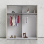 Verona Sliding Wardrobe 180cm Oak with Mirror Doors 2or5 Shelves - FURNITURE CURLS