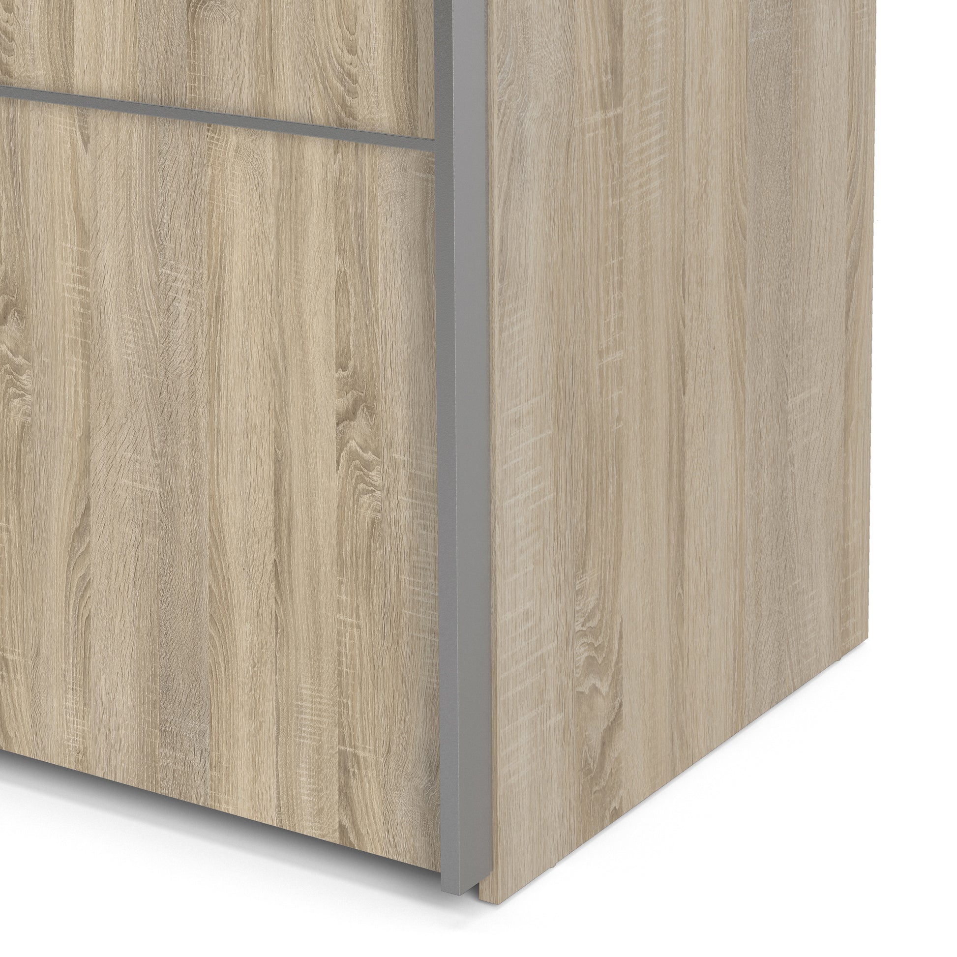 Verona Sliding Wardrobe 180cm Oak with (White +Oak) Doors 2or5 Shelves - FURNITURE CURLS