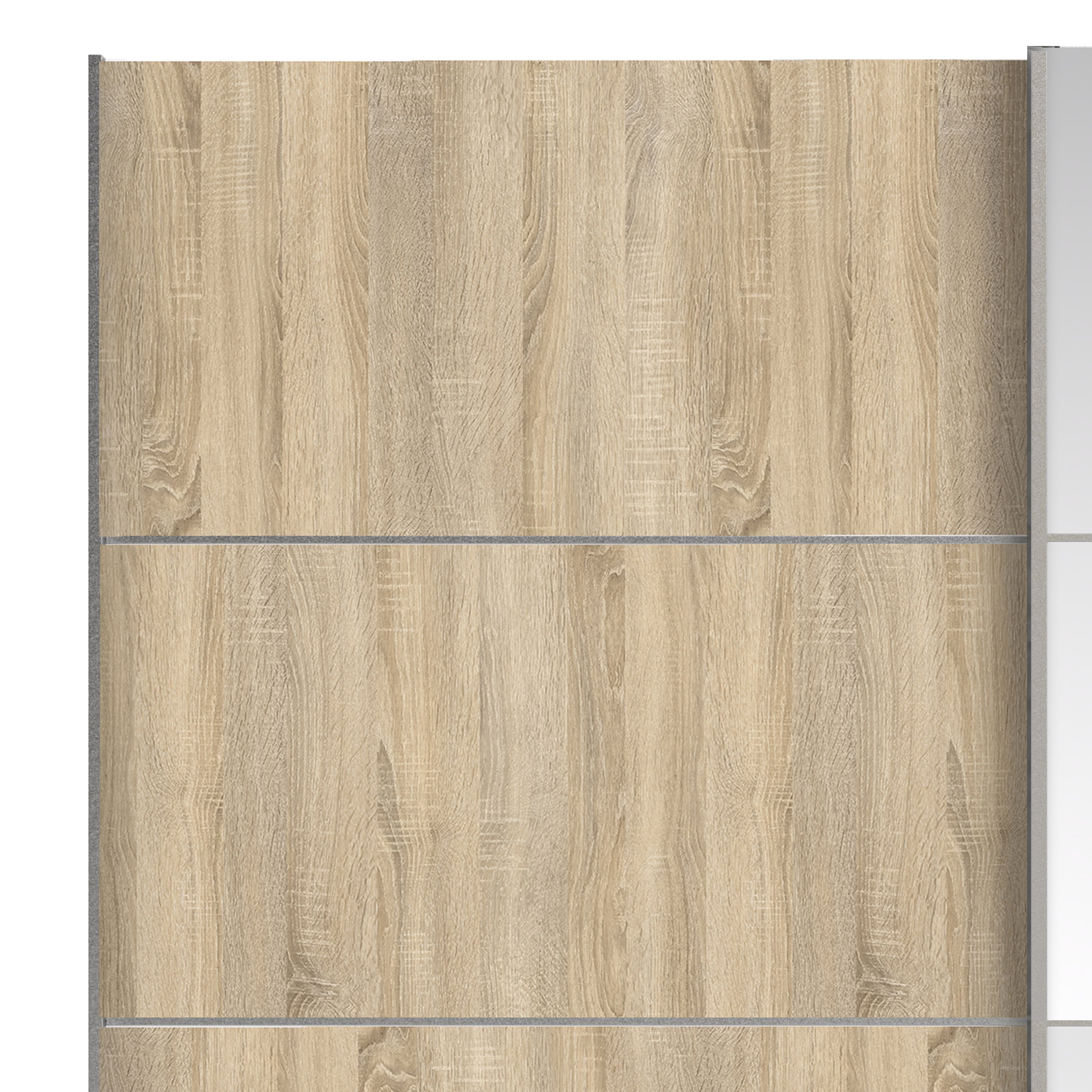 Verona Sliding Wardrobe 180cm Oak with (Oak +Mirror) Doors 2or5 Shelves - FURNITURE CURLS