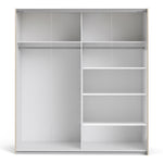 Verona Sliding Wardrobe 180cm Oak with Mirror Doors 2or5 Shelves - FURNITURE CURLS