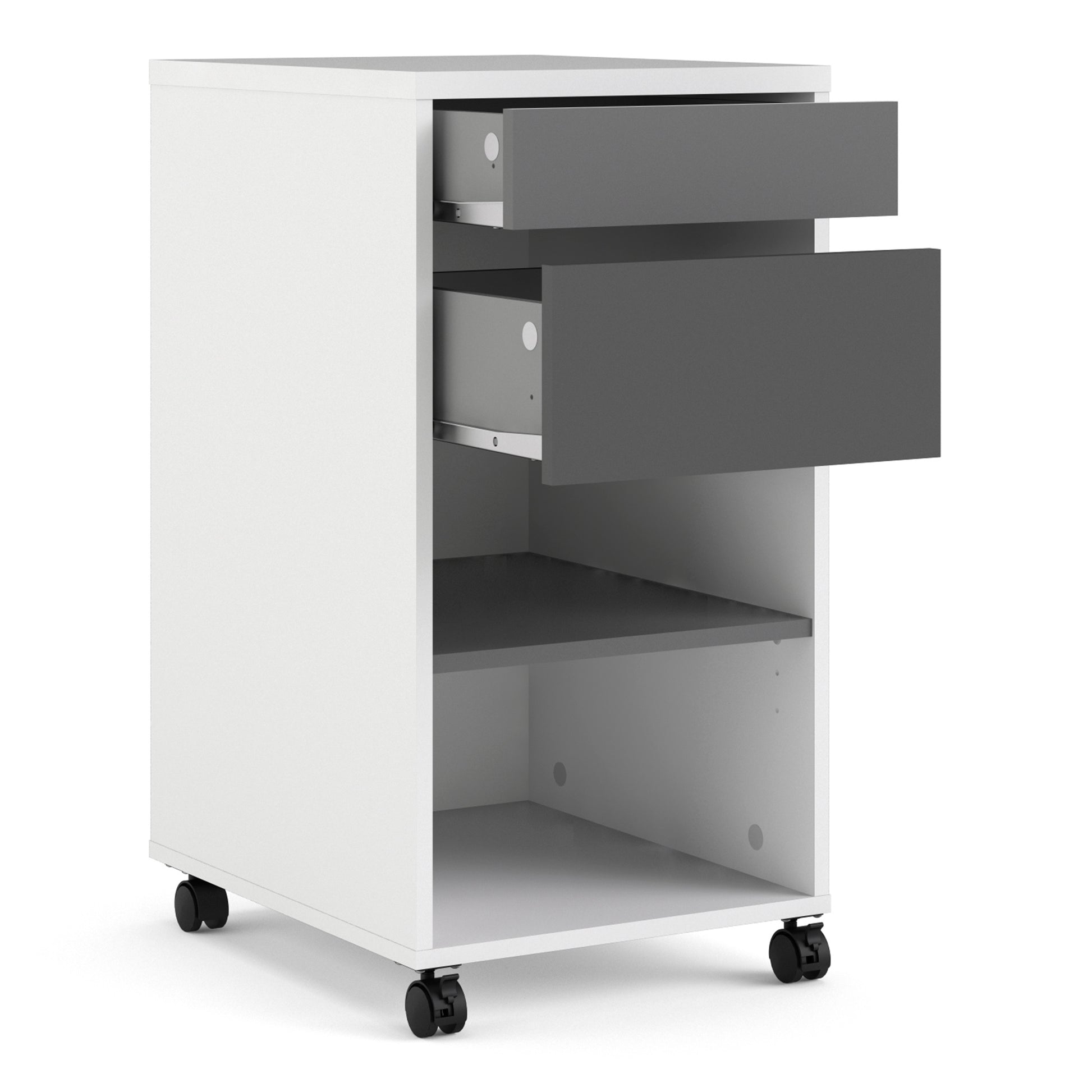 Function Plus Desk White Grey Or Mobile File Cabinet 2 Drawers +1 Shelf - FURNITURE CURLS