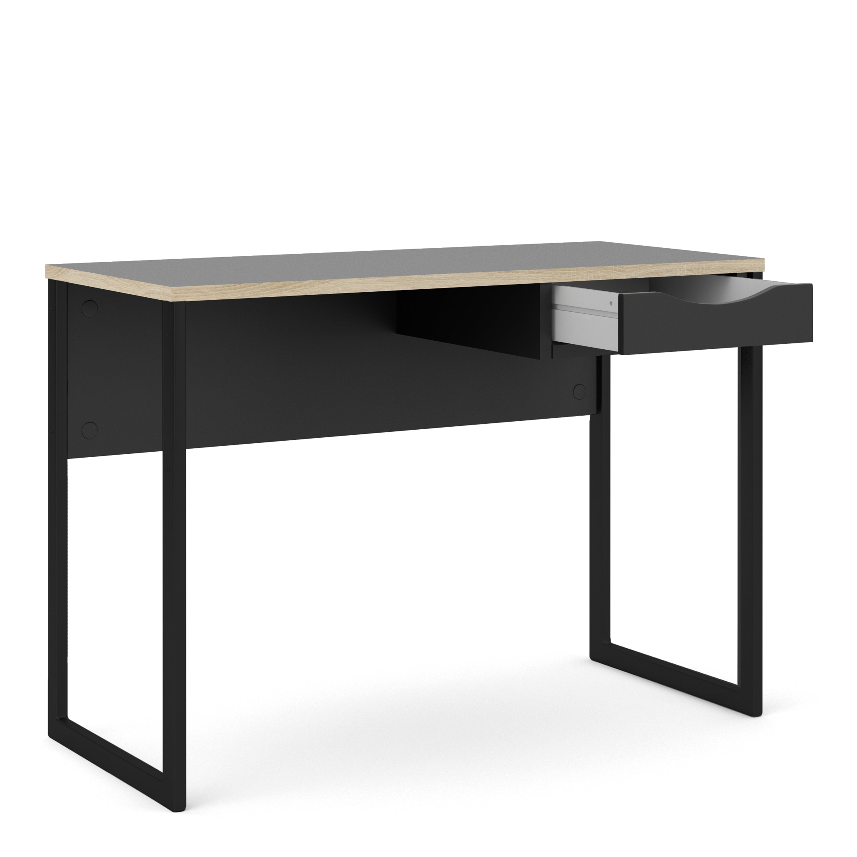 Function Plus Desk(1100 Wide) 1drawer Oak Trim In Black Or White - FURNITURE CURLS