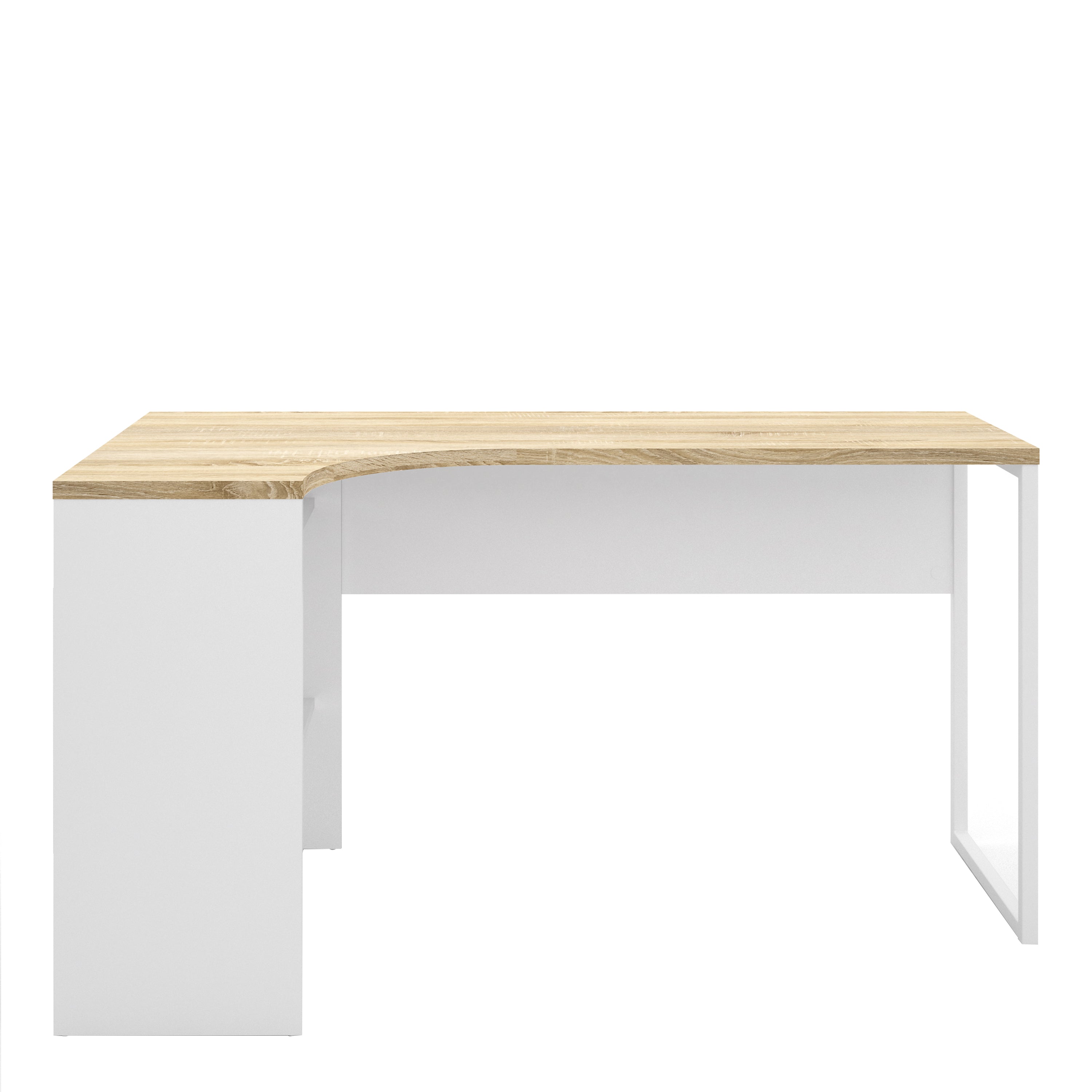Function Plus Corner Desk 2drawers In White+Oak Or White+Truffle Oak Or Matt Black+Oak Or White+Grey - FURNITURE CURLS