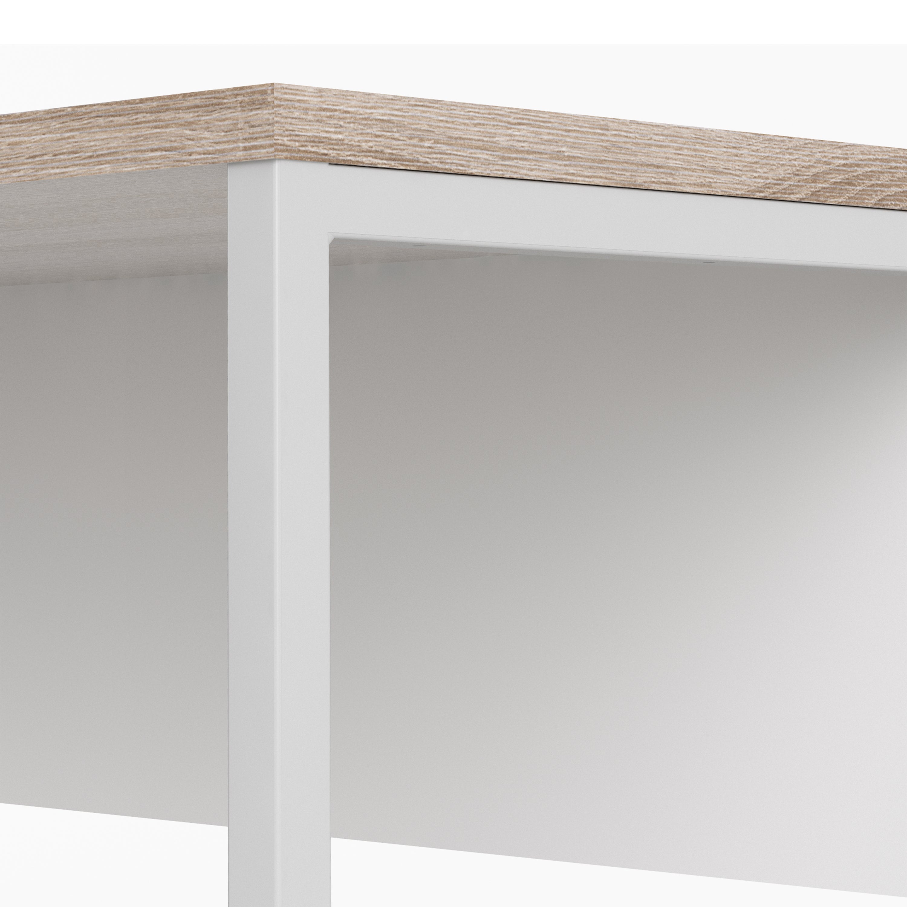 Function Plus Corner Desk 2drawers In White+Oak Or White+Truffle Oak Or Matt Black+Oak Or White+Grey - FURNITURE CURLS
