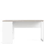 Function Plus Corner Desk 2drawers In White+Oak Or White+Truffle Oak Or Matt Black+Oak Or White+Grey - FURNITURE CURLS