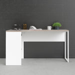 Function Plus Corner Desk 2drawers In White+Oak Or White+Truffle Oak Or Matt Black+Oak Or White+Grey - FURNITURE CURLS