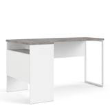 Function Plus Corner Desk 2drawers In White+Oak Or White+Truffle Oak Or Matt Black+Oak Or White+Grey - FURNITURE CURLS