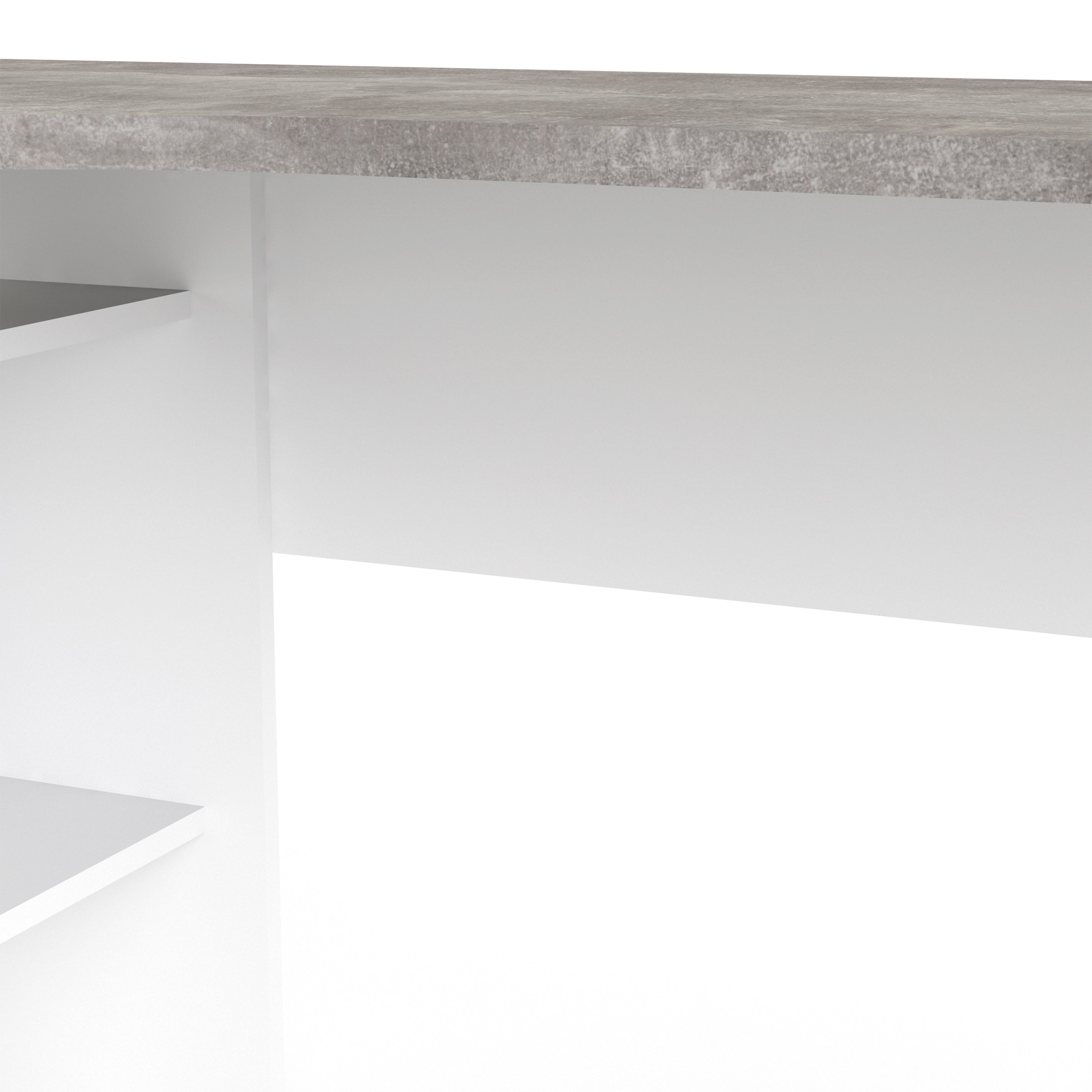Function Plus Corner Desk 2drawers In White+Oak Or White+Truffle Oak Or Matt Black+Oak Or White+Grey - FURNITURE CURLS