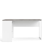Function Plus Corner Desk 2drawers In White+Oak Or White+Truffle Oak Or Matt Black+Oak Or White+Grey - FURNITURE CURLS