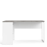 Function Plus Corner Desk 2drawers In White+Oak Or White+Truffle Oak Or Matt Black+Oak Or White+Grey - FURNITURE CURLS