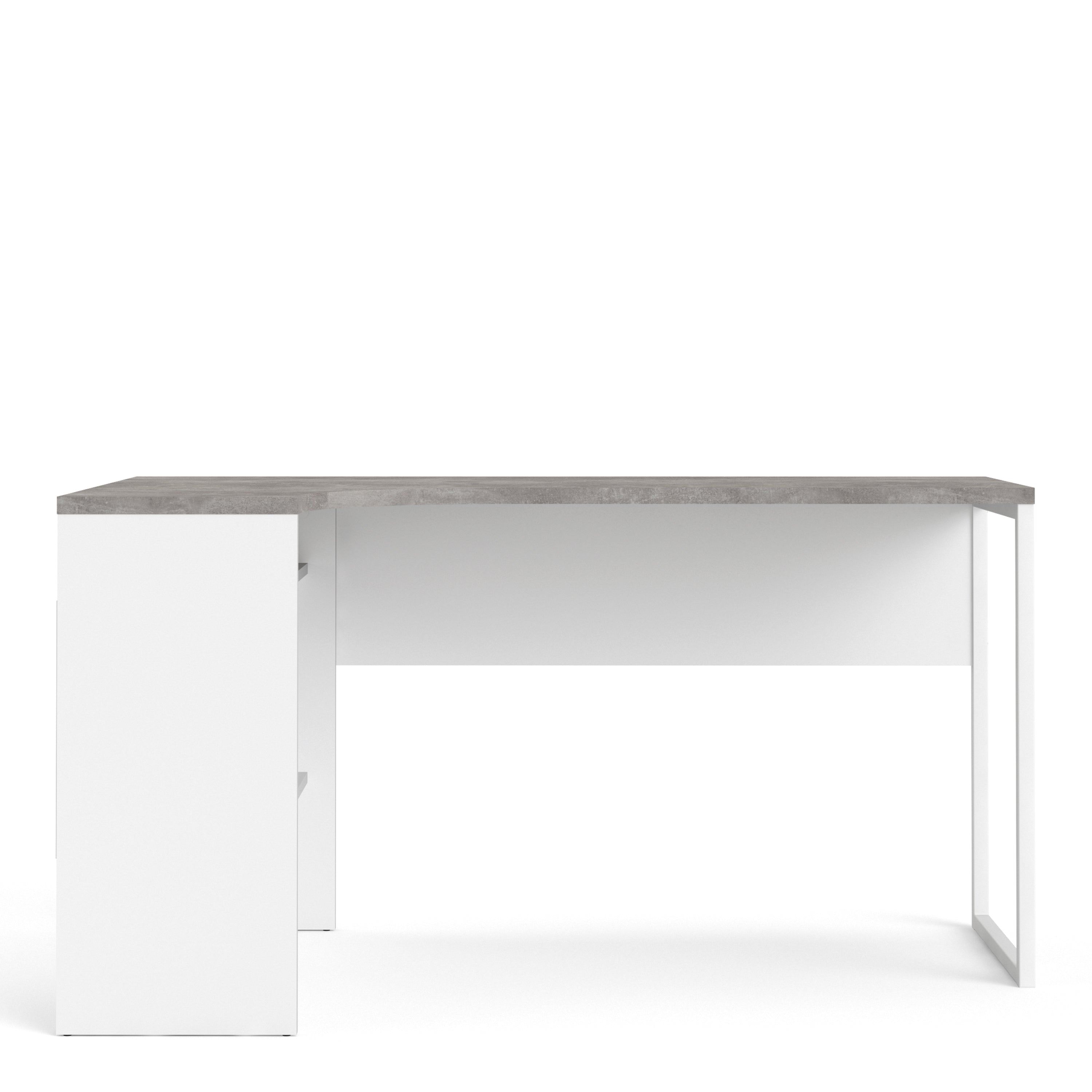 Function Plus Corner Desk 2drawers In White+Oak Or White+Truffle Oak Or Matt Black+Oak Or White+Grey - FURNITURE CURLS
