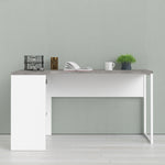 Function Plus Corner Desk 2drawers In White+Oak Or White+Truffle Oak Or Matt Black+Oak Or White+Grey - FURNITURE CURLS