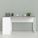 Function Plus Corner Desk 2drawers In White+Oak Or White+Truffle Oak Or Matt Black+Oak Or White+Grey - FURNITURE CURLS
