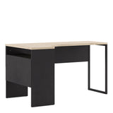Function Plus Corner Desk 2drawers In White+Oak Or White+Truffle Oak Or Matt Black+Oak Or White+Grey - FURNITURE CURLS