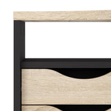 Function Plus Corner Desk 2drawers In White+Oak Or White+Truffle Oak Or Matt Black+Oak Or White+Grey - FURNITURE CURLS