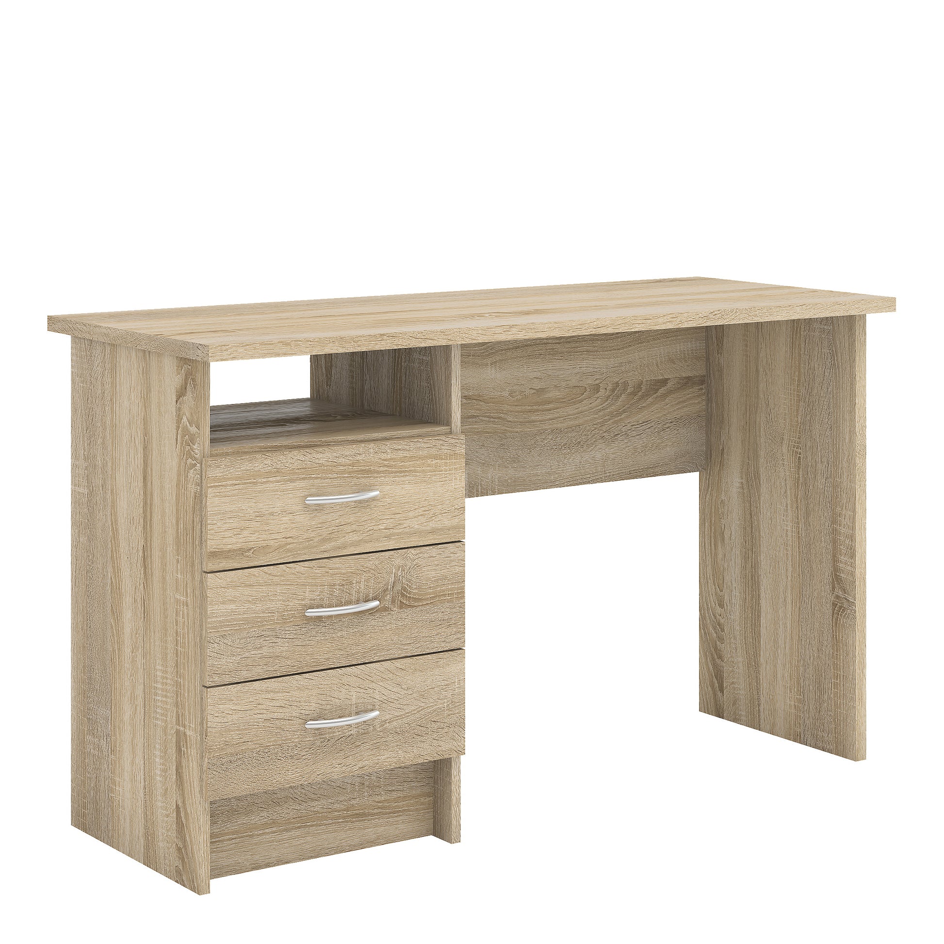 Function Plus Desk 3 Drawers - White Or  Oak+white Or Oak - FURNITURE CURLS