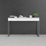 Function Plus Desk Gliding 3 Drawers In White - FURNITURE CURLS