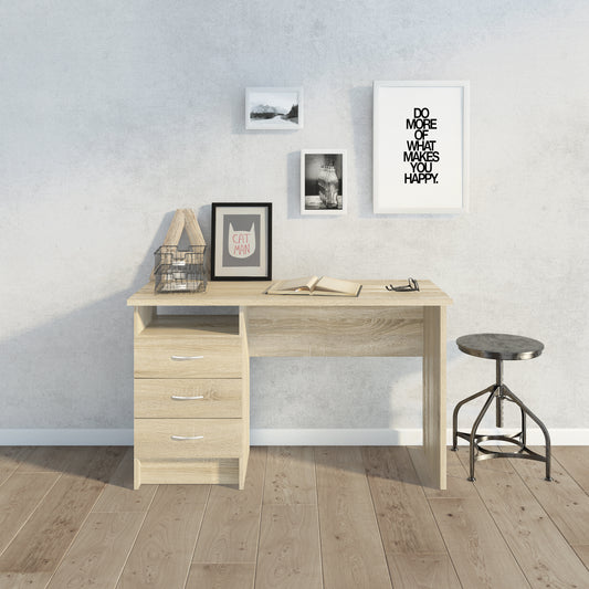 Function Plus Desk 3 Drawers - White Or  Oak+white Or Oak - FURNITURE CURLS