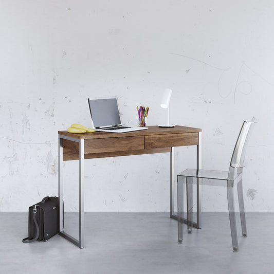 Function Plus Desk 2 Drawers In Oak Or Walnut Or White - FURNITURE CURLS