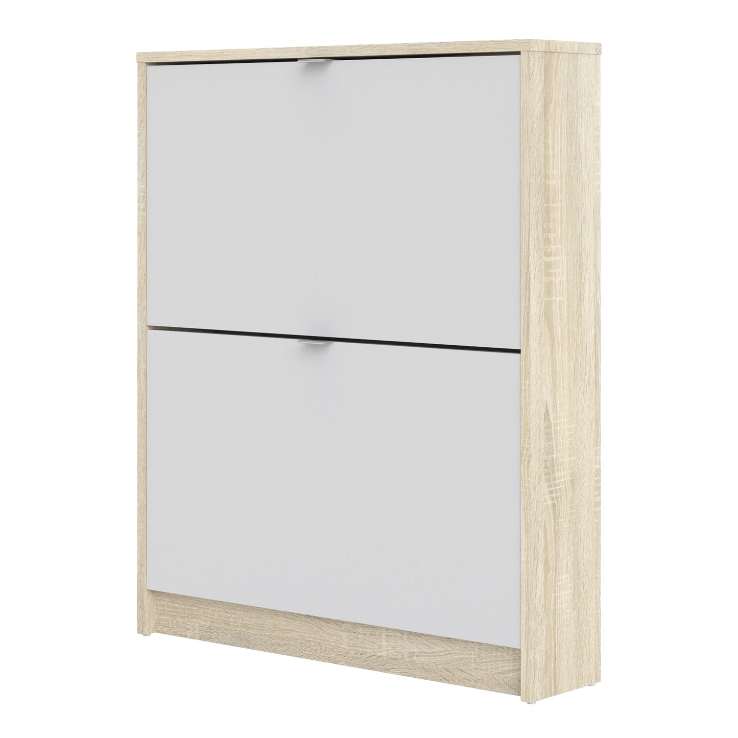 Shoes Oak Cabinet - White 2 Tilting Doors  (1or2 layers) - FURNITURE CURLS