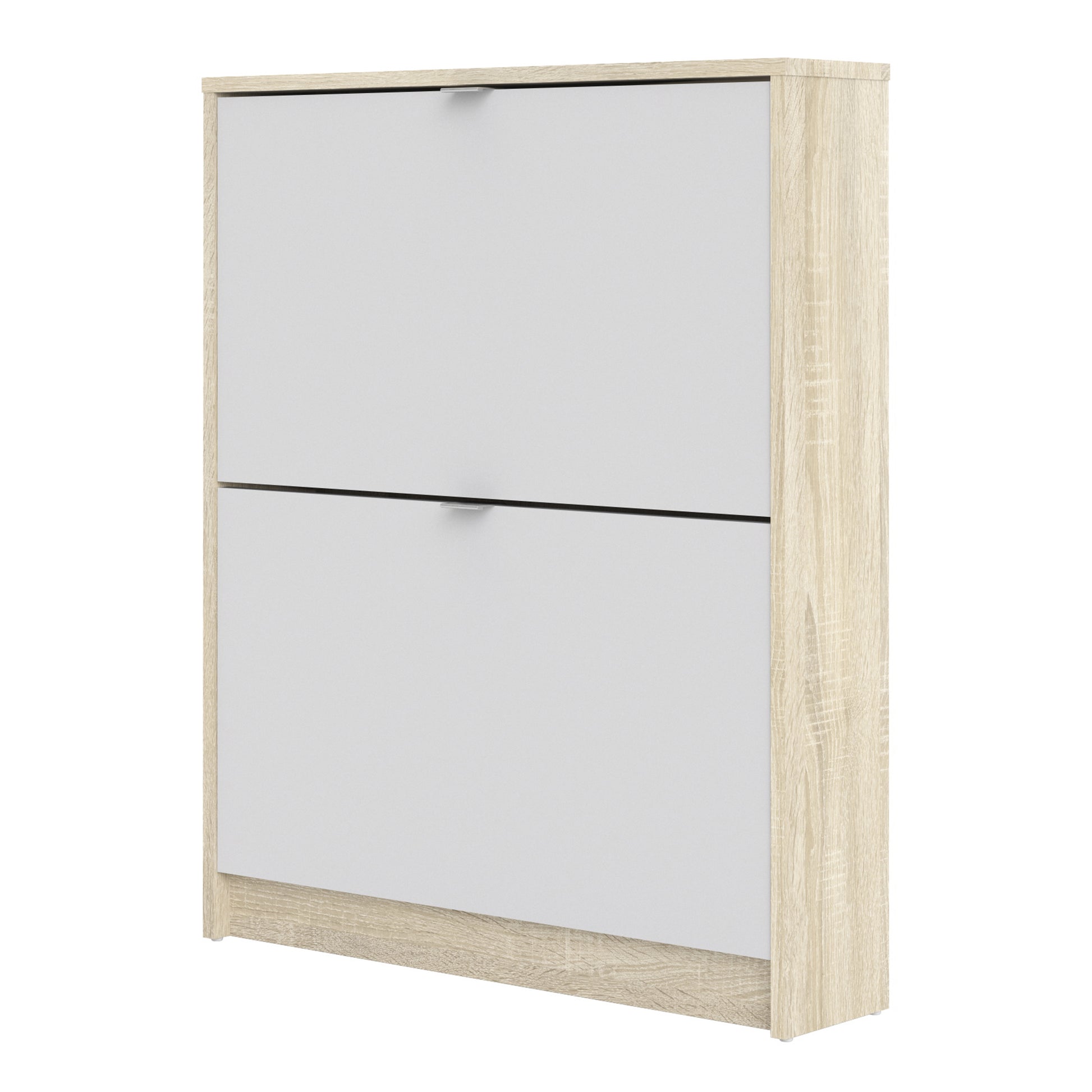 Shoes Oak Cabinet - White 2 Tilting Doors  (1or2 layers) - FURNITURE CURLS