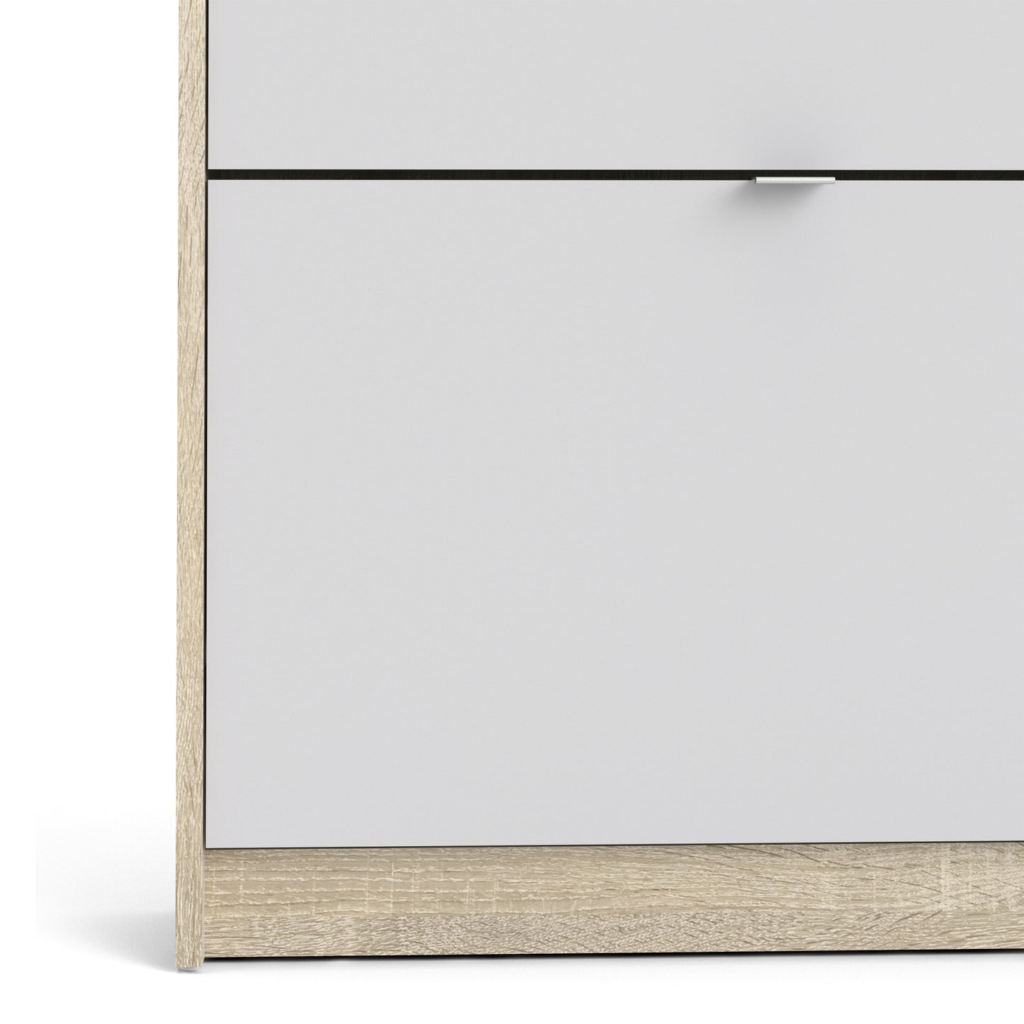 Shoes Oak Cabinet - White 2 Tilting Doors  (1or2 layers) - FURNITURE CURLS