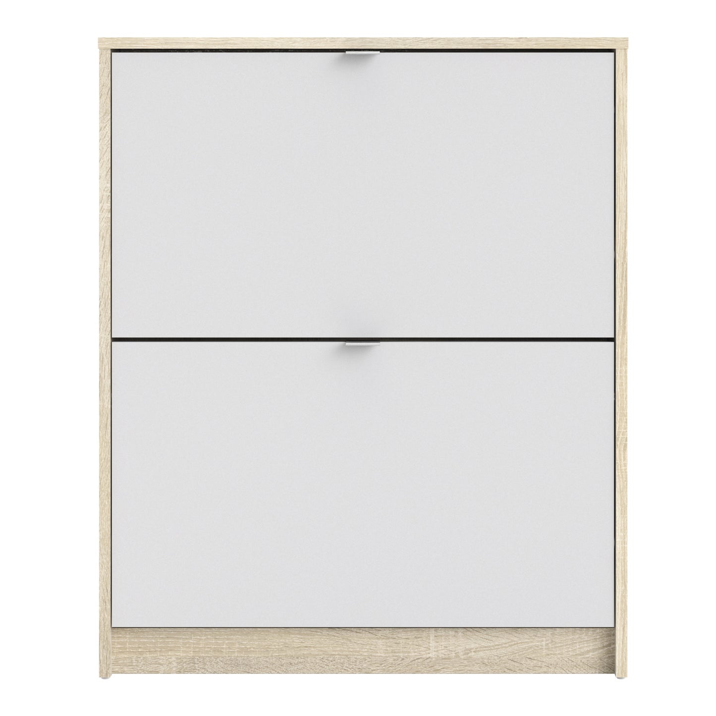 Shoes Oak Cabinet - White 2 Tilting Doors  (1or2 layers) - FURNITURE CURLS