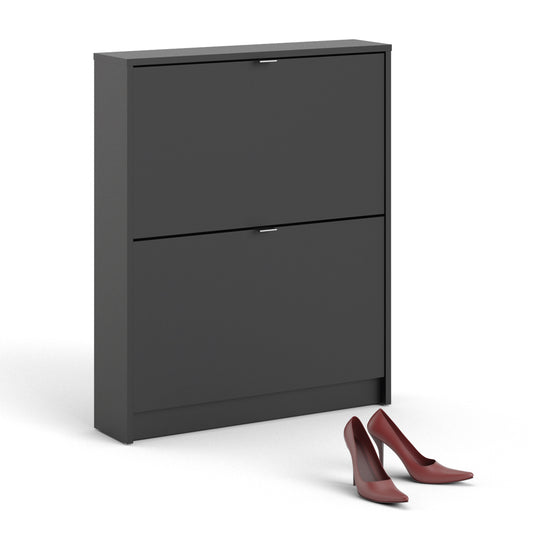 Shoes Matt Black Cabinet 2 Tilting Doors(1or2 Layers) - FURNITURE CURLS