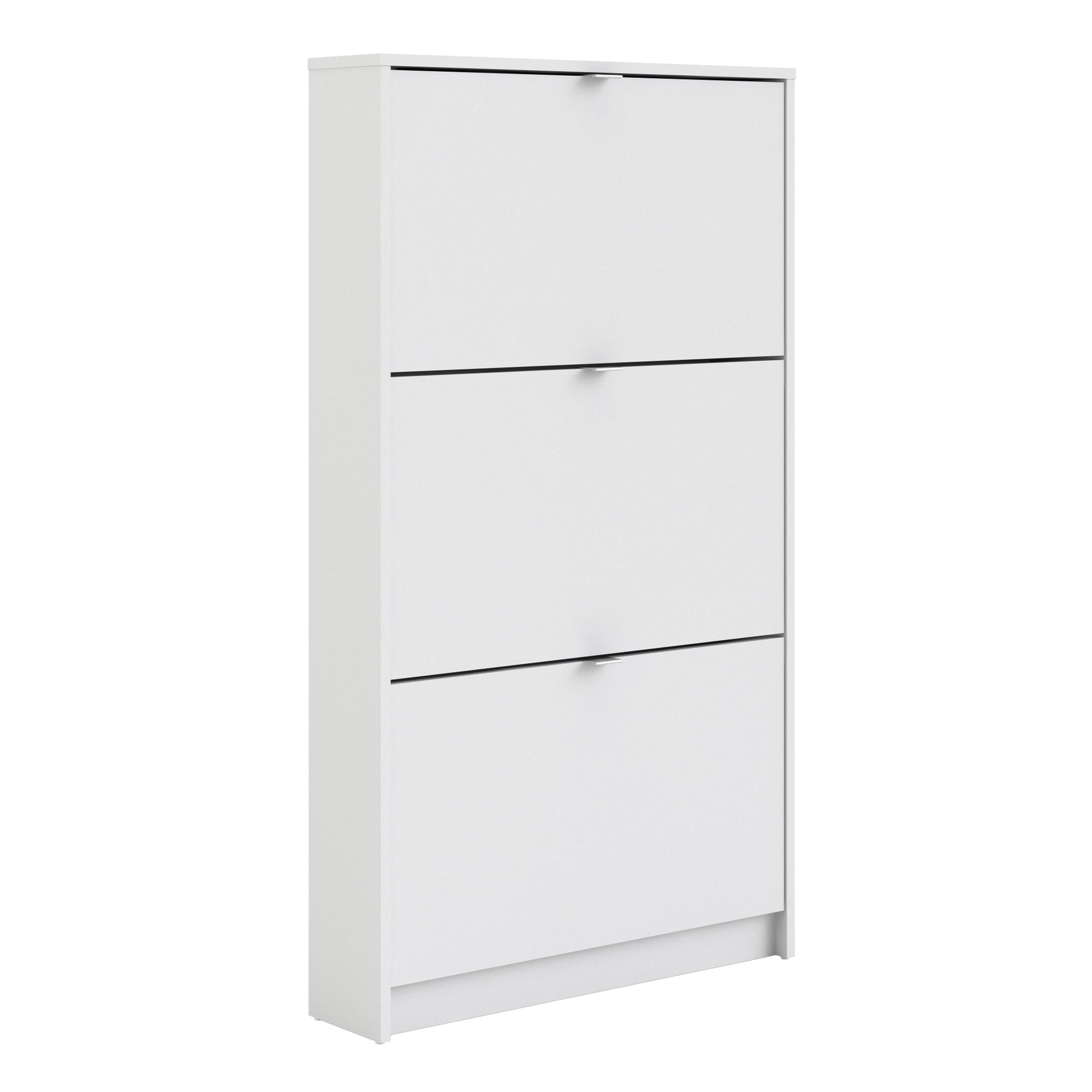 Shoes White Cabinet 3 Tilting Doors (1or2 Layers) - FURNITURE CURLS