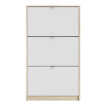 Shoes Oak Cabinet - White 3 Tilting Doors (1or2 Layers) - FURNITURE CURLS