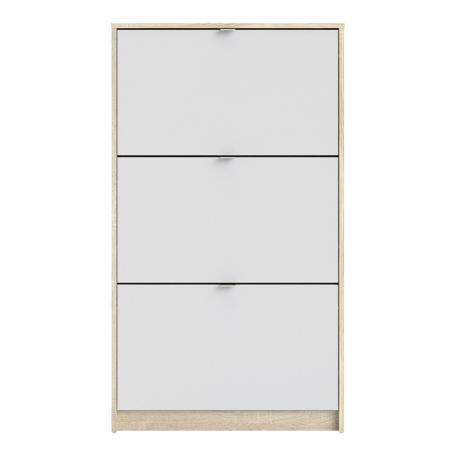 Shoes Oak Cabinet - White 3 Tilting Doors (1or2 Layers) - FURNITURE CURLS