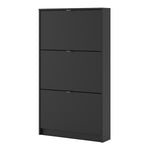 Shoes Matt Black Cabinet 3 Tilting Doors (1or2 Layers) - FURNITURE CURLS